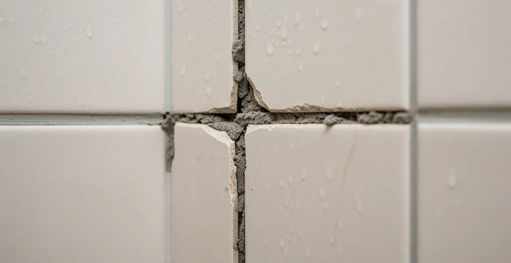 Carrelage décollé révélant malfaçon lors rénovation salle de bain